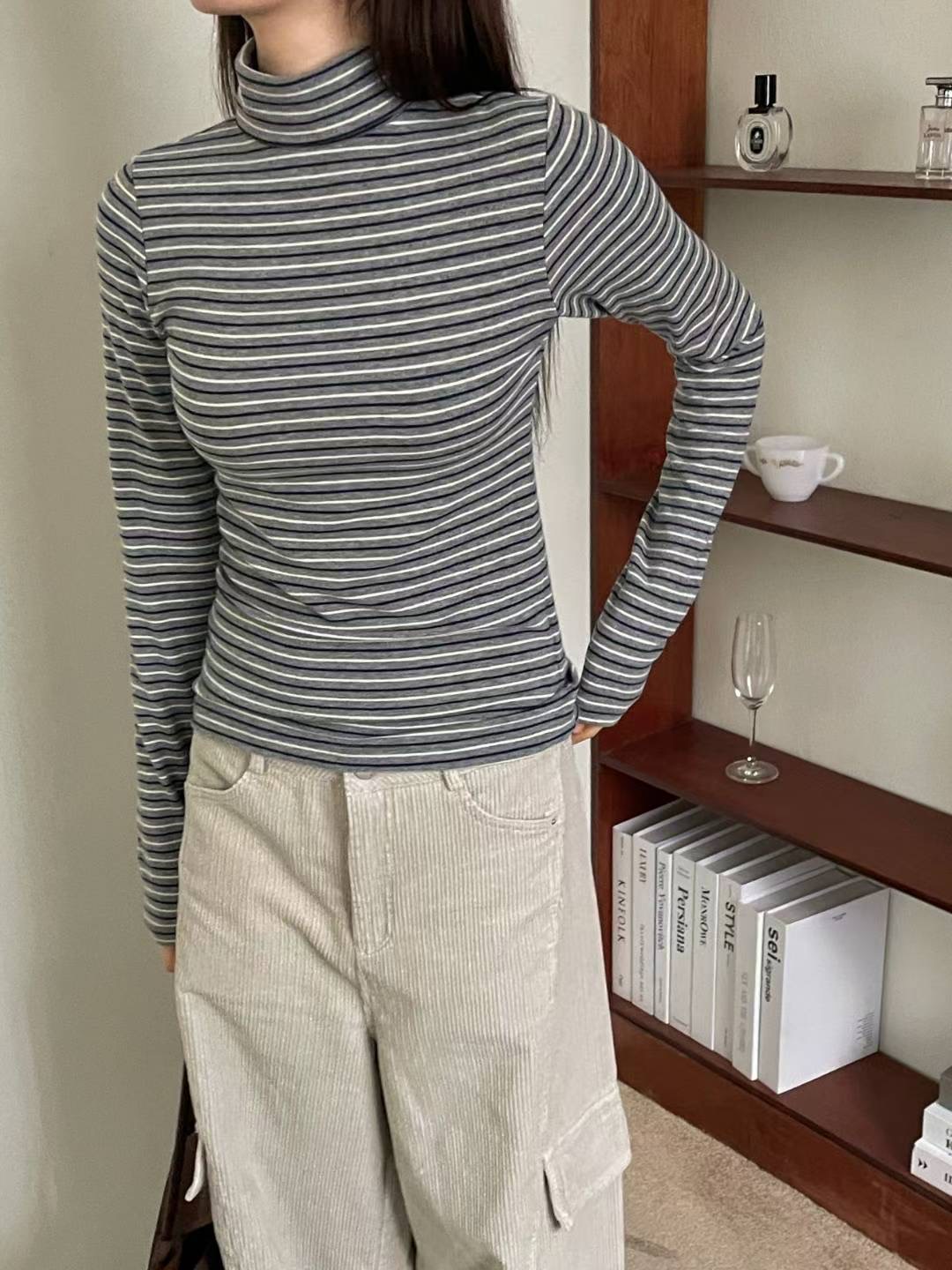 L.REWIND東大門㊣直郵女裝新品25秋冬職業推薦熱賣長袖T恤L.REWIND長袖T恤圖色2