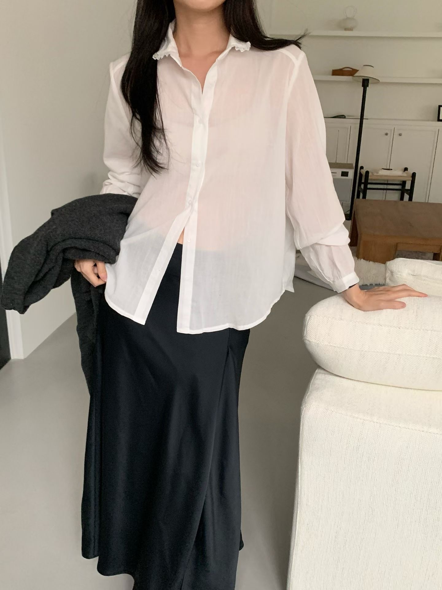 COMMA-콤마-T東大門㊣實拍女士新款時尚推薦真品襯衫蕾絲衫COMMA襯衫/蕾絲衫圖色1