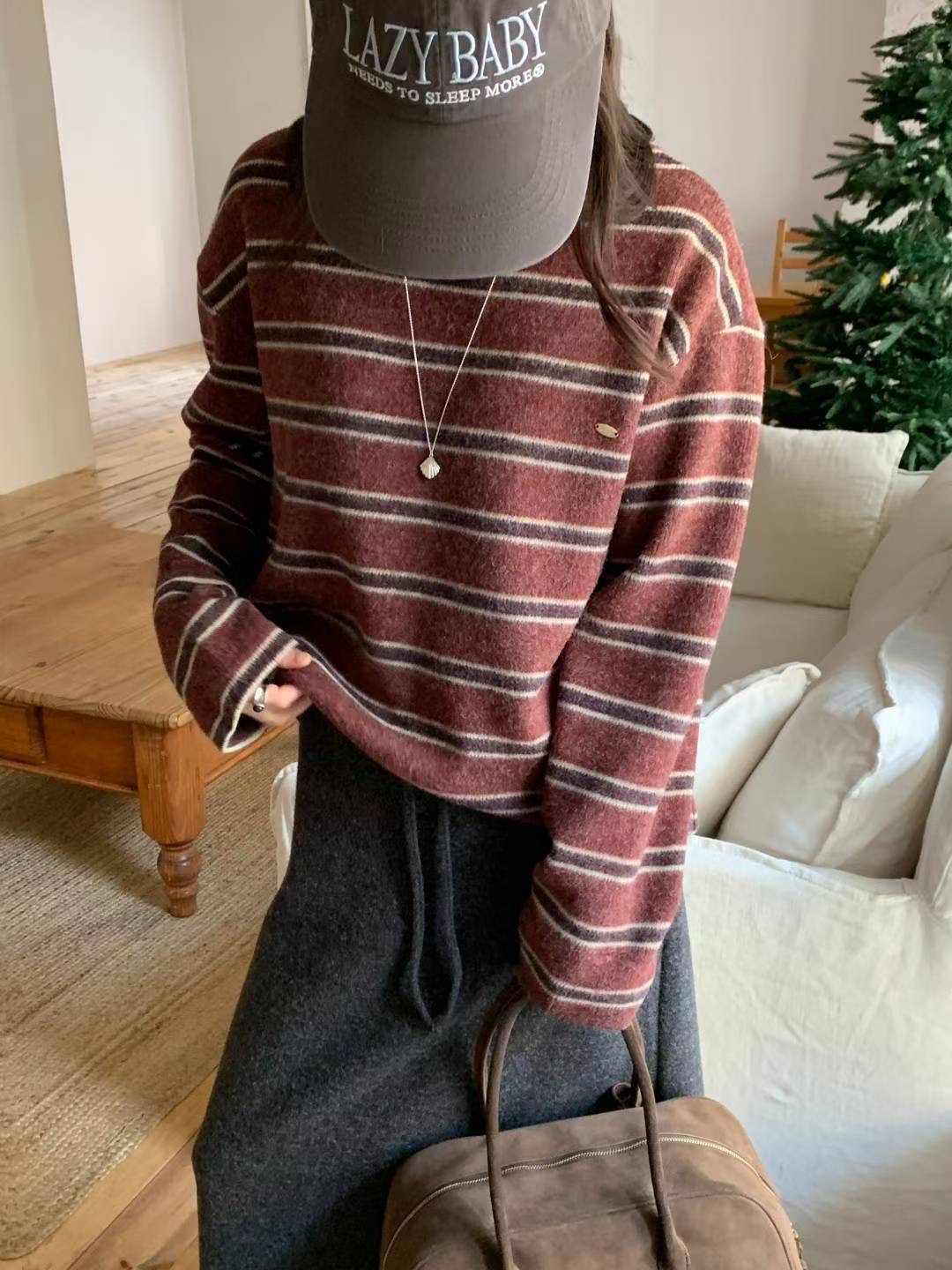 AREING東大門㊣代購女士新款人氣熱賣推薦25秋冬休閑長袖T恤AREING長袖T恤圖色2