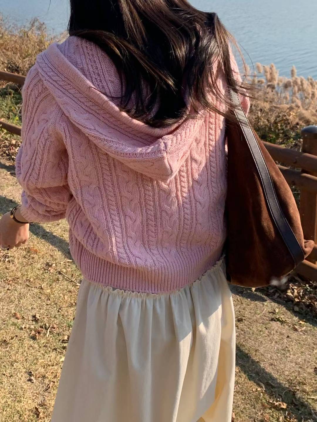 AREING東大門㊣直郵女士新品休閑25秋冬推薦職業針織衫開衫AREING針織衫