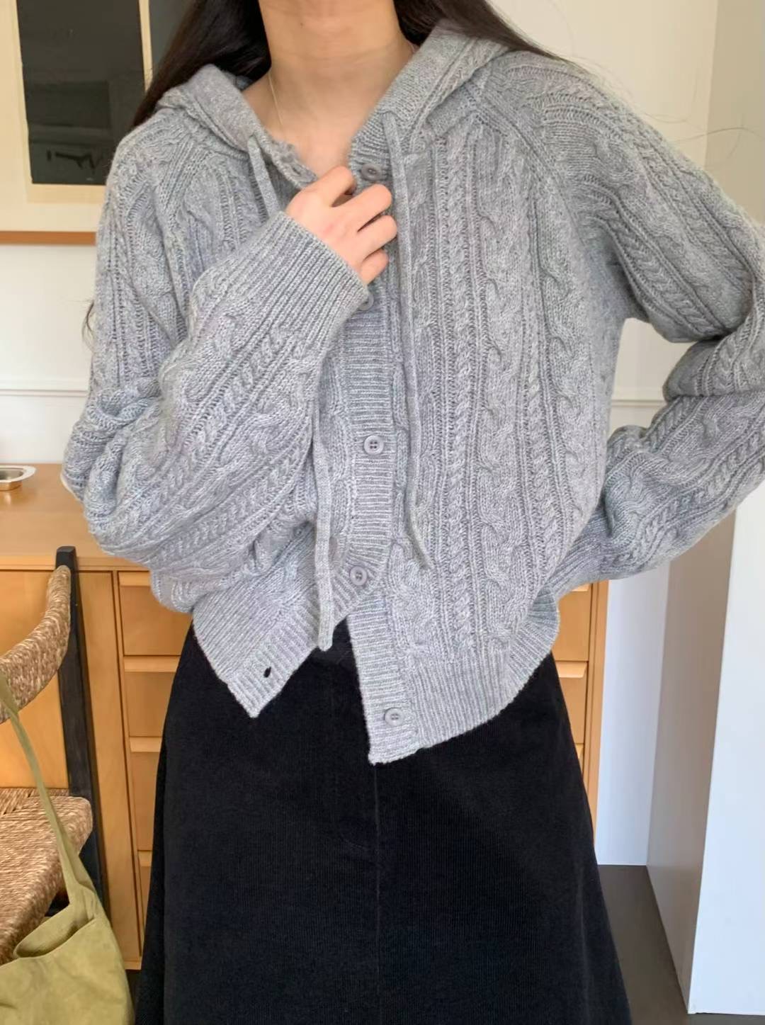 AREING東大門㊣直郵女士新品休閑25秋冬推薦職業針織衫開衫AREING針織衫圖色3