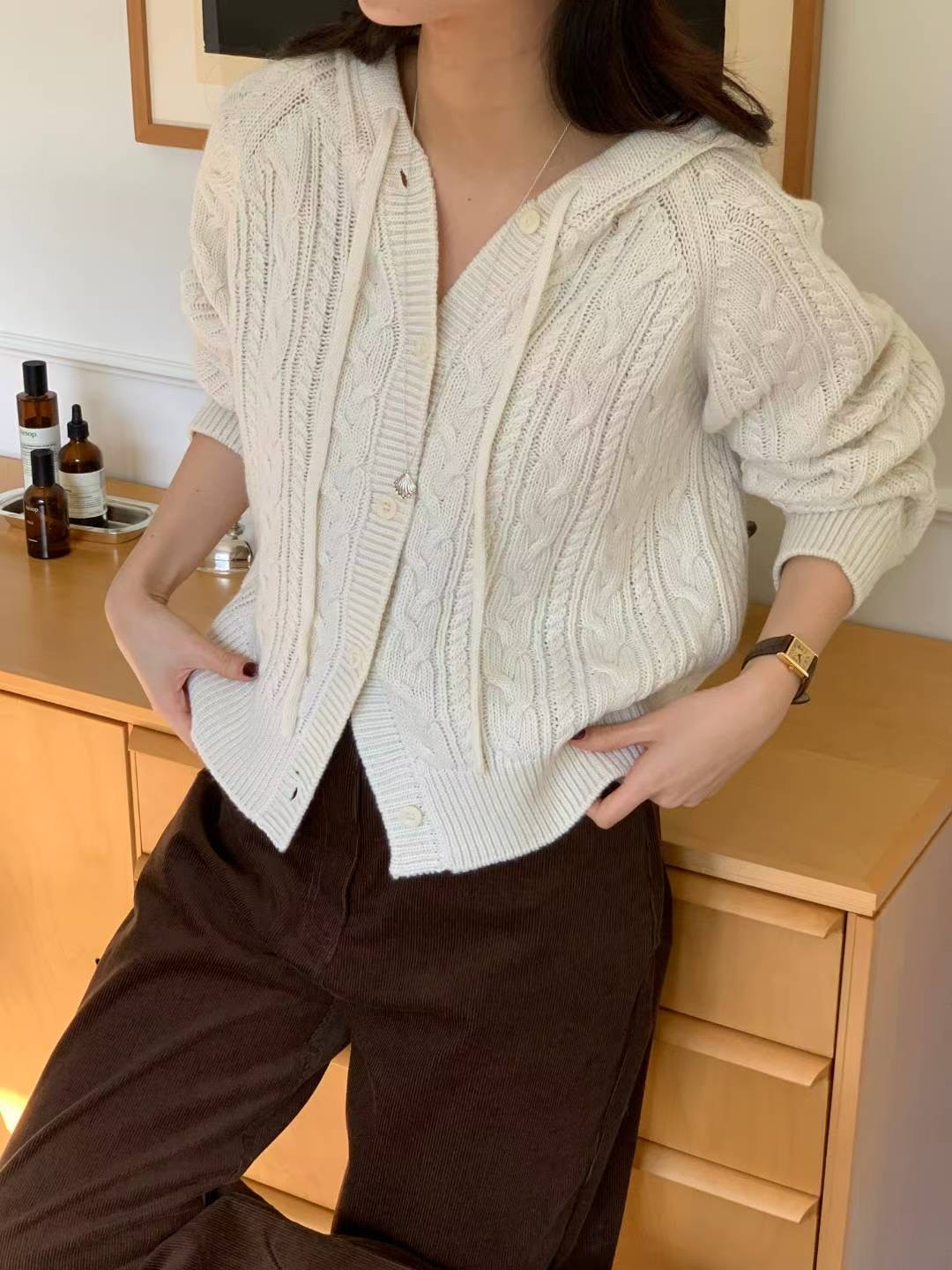 AREING東大門㊣直郵女士新品休閑25秋冬推薦職業針織衫開衫AREING針織衫圖色4