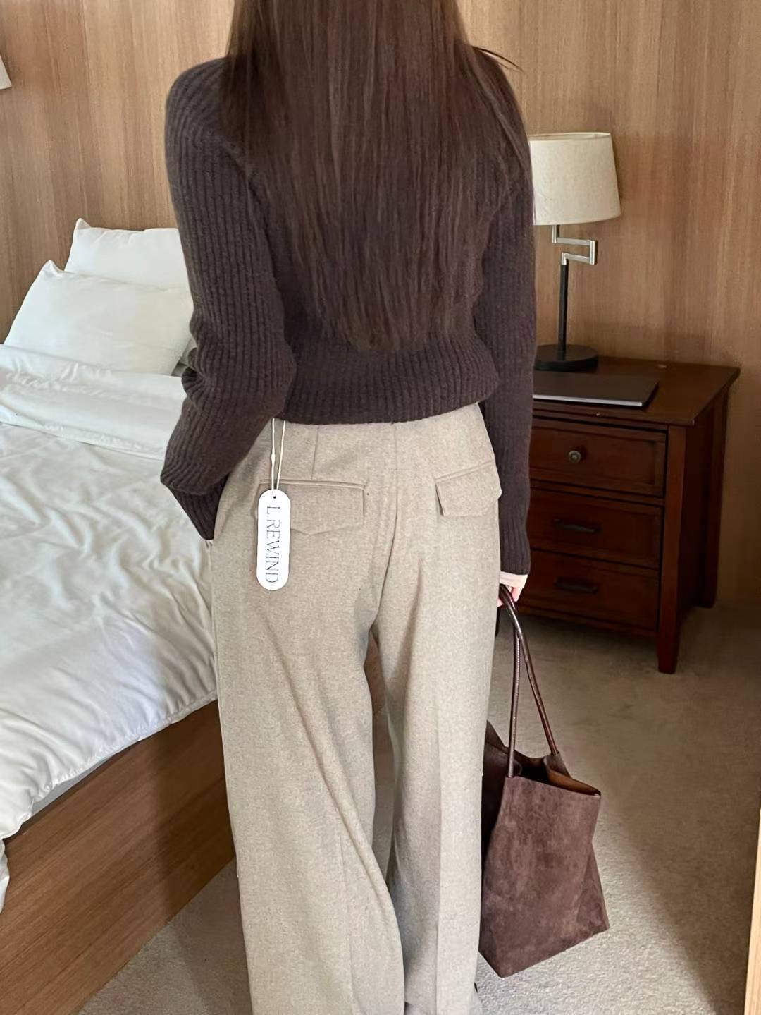 L.REWIND東大門㊣實拍女士新款時尚人氣25秋冬職業推薦休閑褲L.REWIND休閑褲