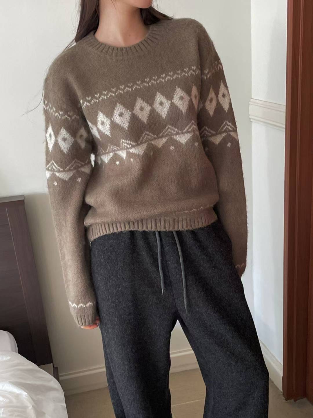 L.REWIND東大門㊣實拍女士新款時尚職業休閑人氣25秋冬針織衫L.REWIND針織衫圖色1