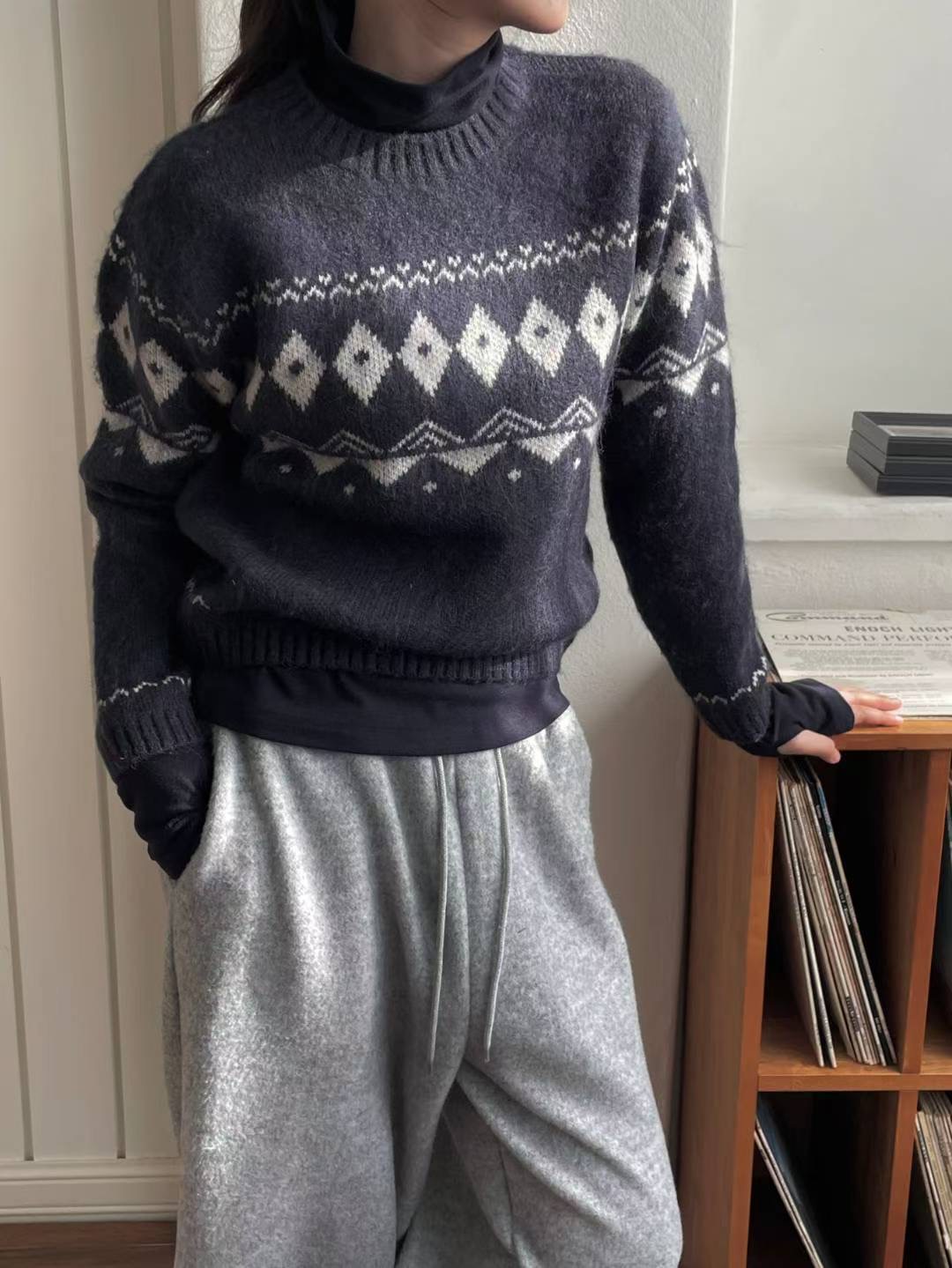 L.REWIND東大門㊣實拍女士新款時尚職業休閑人氣25秋冬針織衫L.REWIND針織衫圖色2