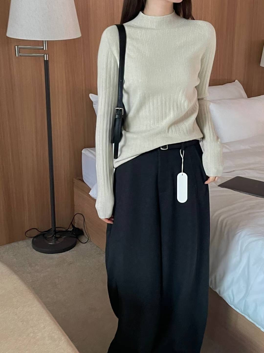 L.REWIND東大門㊣實拍女裝新款推薦25秋冬熱賣職業休閑褲羊毛L.REWIND休閑褲