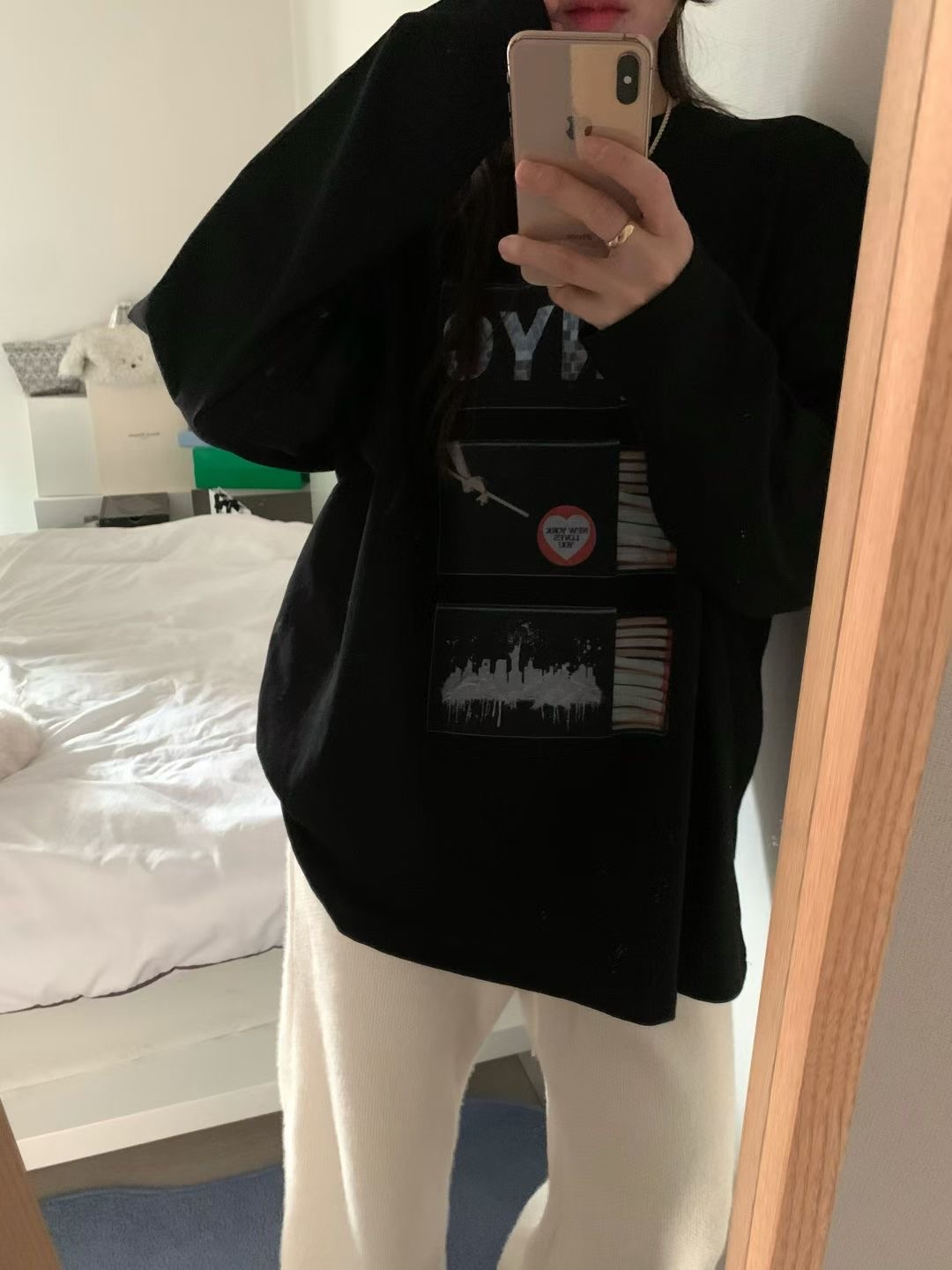 FEVER韓國代購㊣女士新品人氣真品熱賣職業休閑時尚長袖T恤FEVER長袖T恤