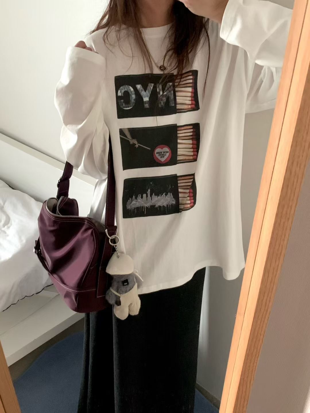 FEVER韓國代購㊣女士新品人氣真品熱賣職業休閑時尚長袖T恤FEVER長袖T恤