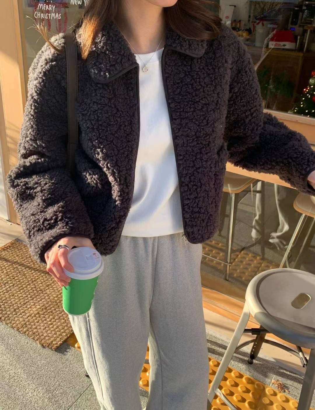 AREING東大門㊣代購女裝新品休閑推薦真品熱賣25秋冬夾克羊毛AREING夾克圖色2