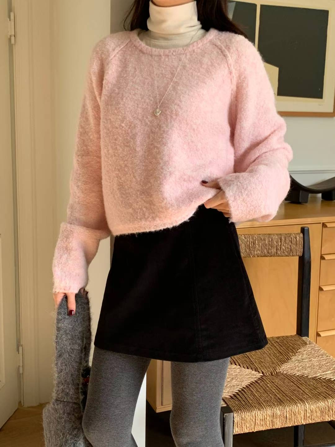 AREING韓國直郵㊣女裝新款時尚推薦熱賣職業真品25秋冬針織衫AREING針織衫圖色2