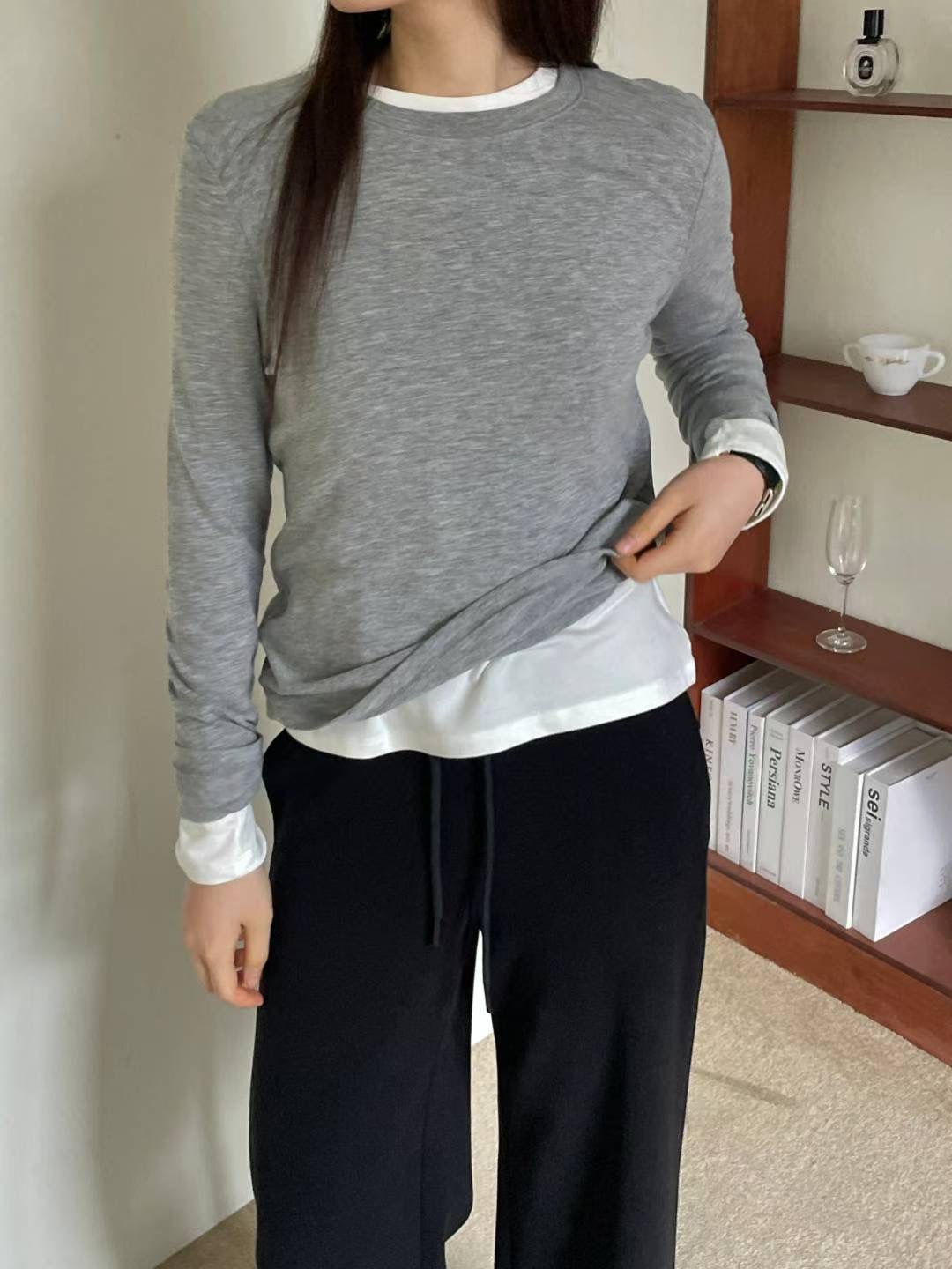 L.REWIND東大門㊣直郵女士新款人氣推薦職業真品熱賣長袖T恤L.REWIND長袖T恤圖色3