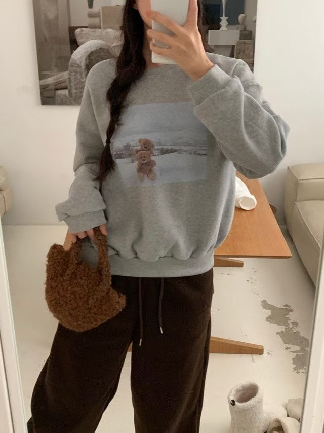 FEVER韓國直郵㊣女裝新品人氣熱賣真品25秋冬推薦職業休閑衛衣FEVER衛衣圖色2