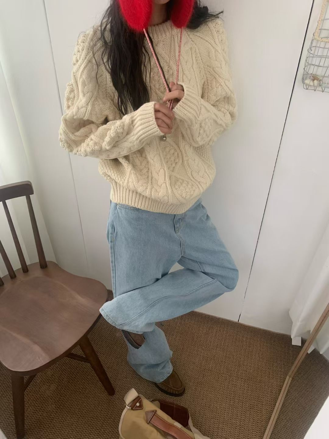 FEVER東大門㊣代購女士新品25秋冬真品時尚休閑推薦人氣針織衫FEVER針織衫