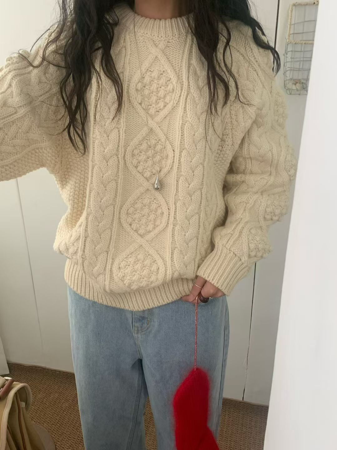 FEVER東大門㊣代購女士新品25秋冬真品時尚休閑推薦人氣針織衫FEVER針織衫圖色1