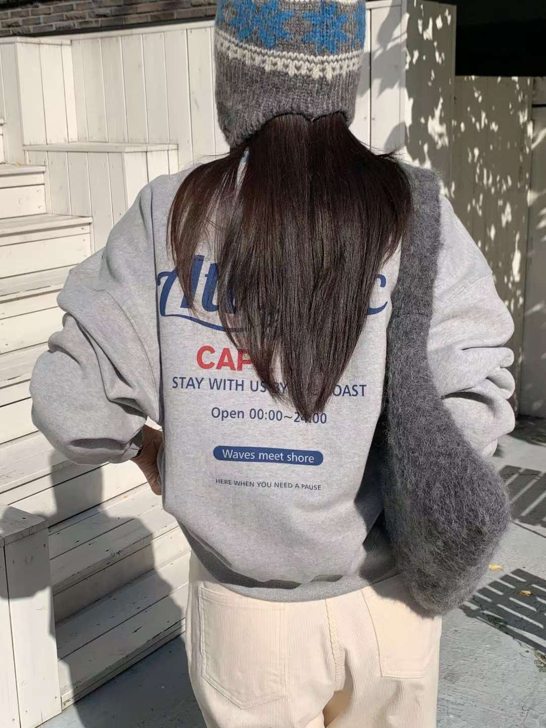 AREING韓國代購㊣女士新品25秋冬熱賣職業休閑真品推薦衛衣AREING衛衣