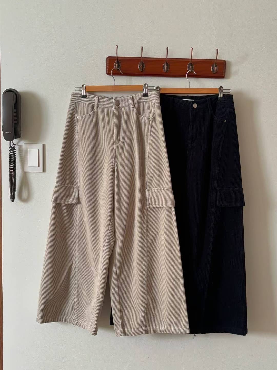 L.REWIND東大門㊣直郵女裝新品人氣休閑真品休閑褲燈芯絨口袋L.REWIND休閑褲