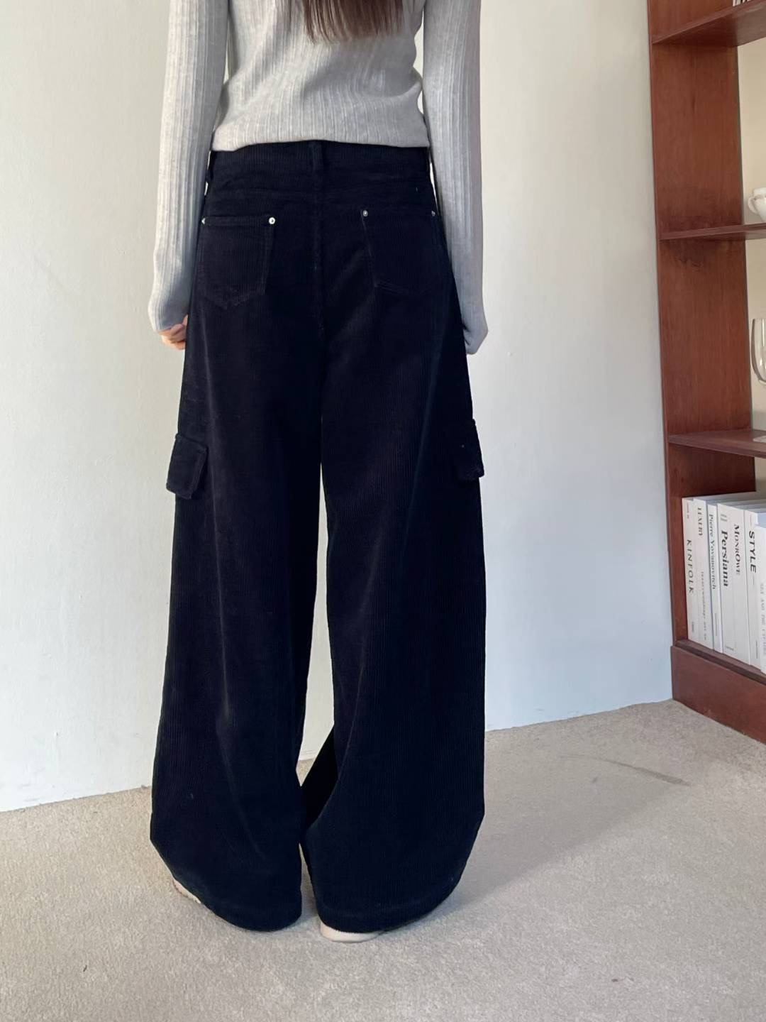 L.REWIND東大門㊣直郵女裝新品人氣休閑真品休閑褲燈芯絨口袋L.REWIND休閑褲