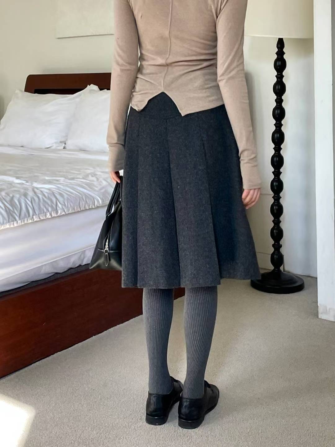 L.REWIND東大門㊣實拍女士新品熱賣休閑25秋冬半身裙中短裙羊毛L.REWIND半身裙/中短裙
