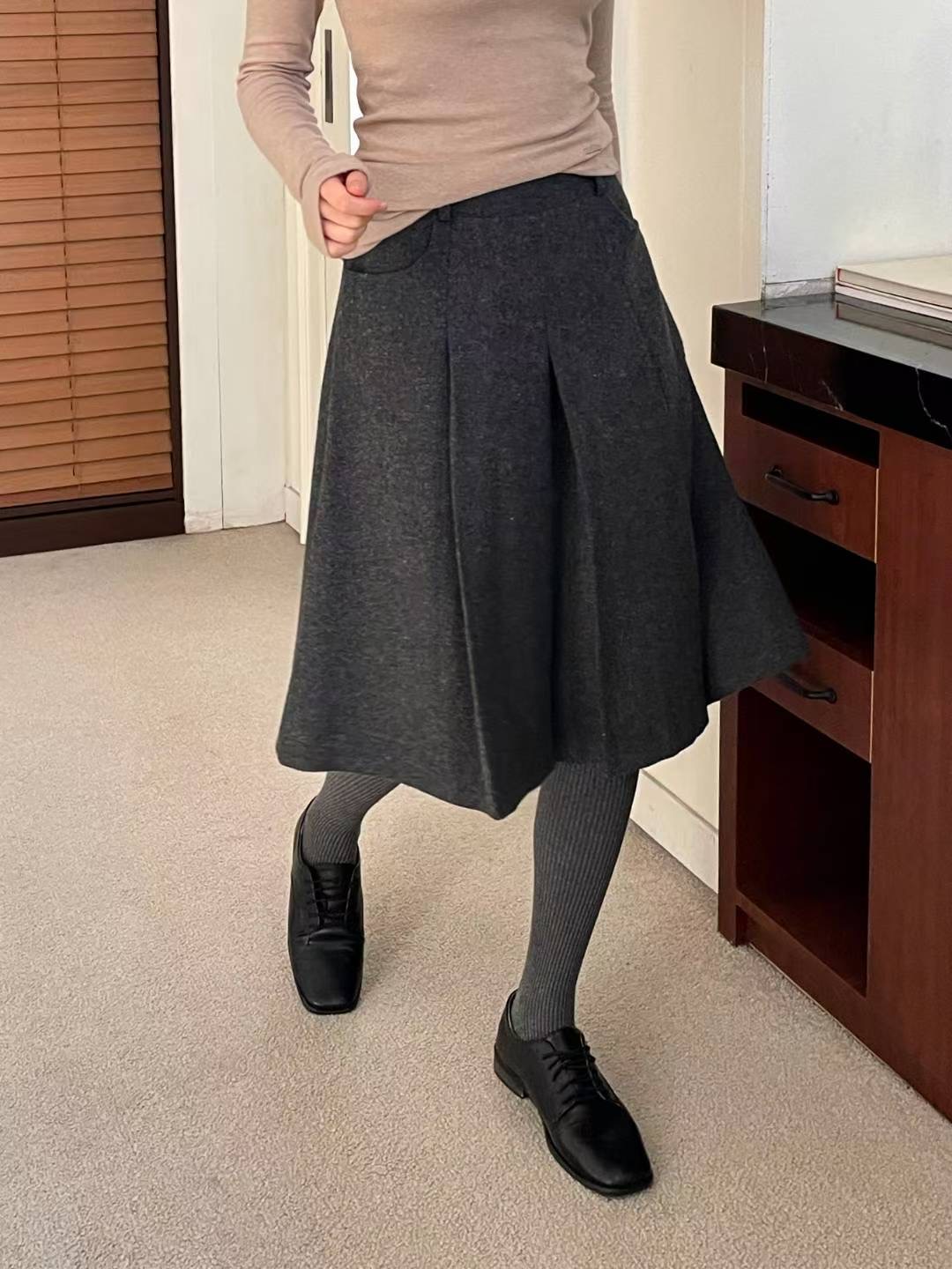 L.REWIND東大門㊣實拍女士新品熱賣休閑25秋冬半身裙中短裙羊毛L.REWIND半身裙/中短裙圖色2