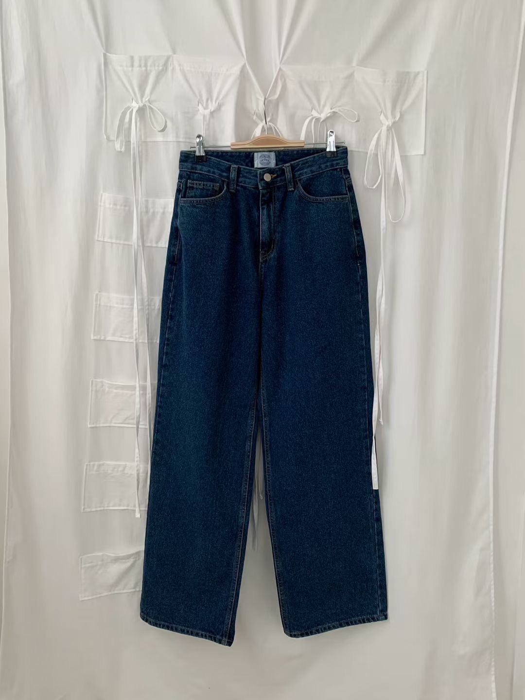 FEVER東大門㊣實拍女士新品真品職業推薦25秋冬牛仔褲羊毛復古FEVER牛仔褲圖色1