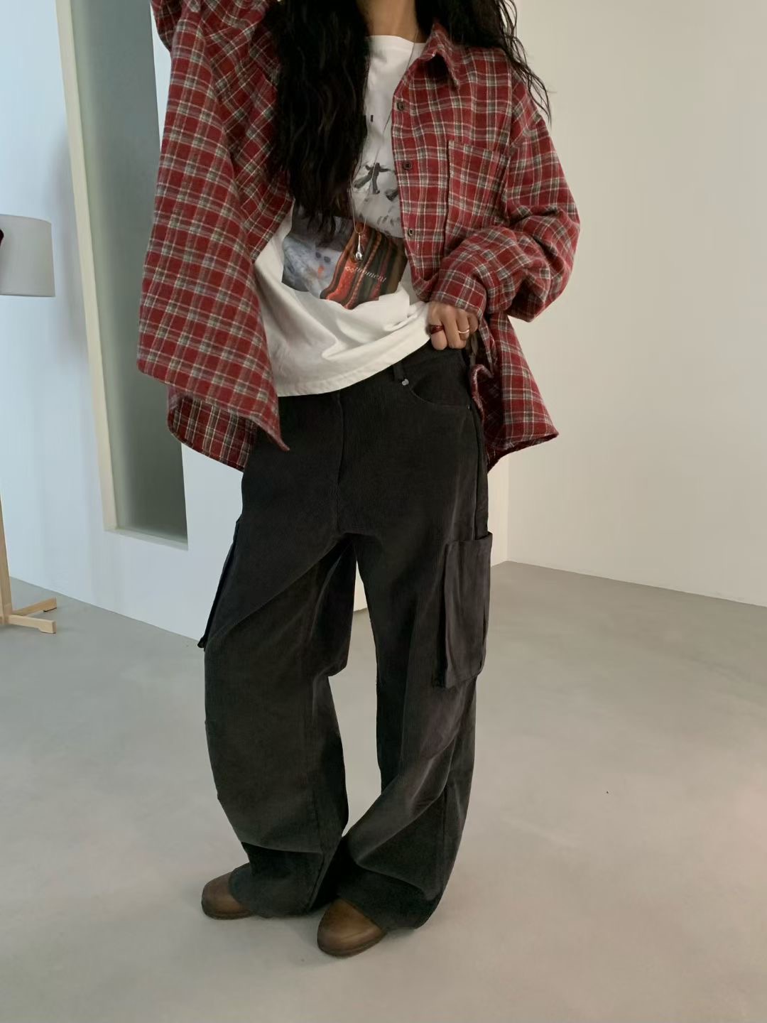 FEVER韓國直郵㊣女裝新款時尚熱賣休閑真品推薦休閑褲燈芯絨FEVER休閑褲