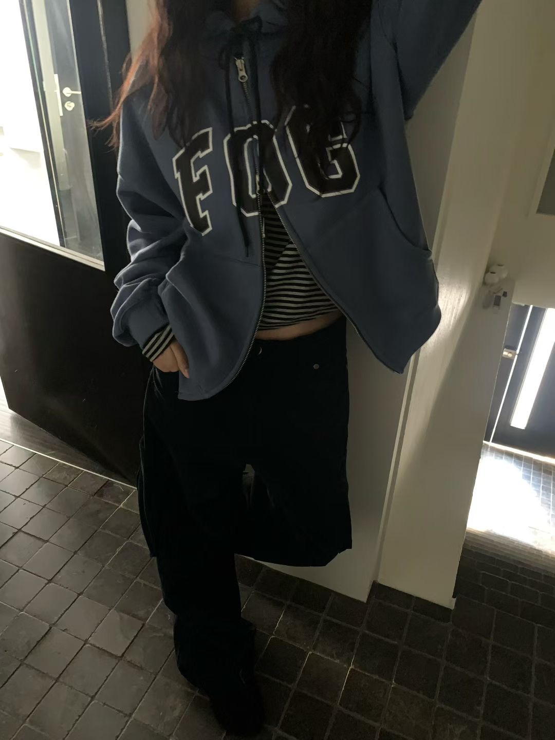 FEVER韓國直郵㊣女士新款時尚推薦真品休閑職業夾克連帽拉鏈衫FEVER夾克圖色1