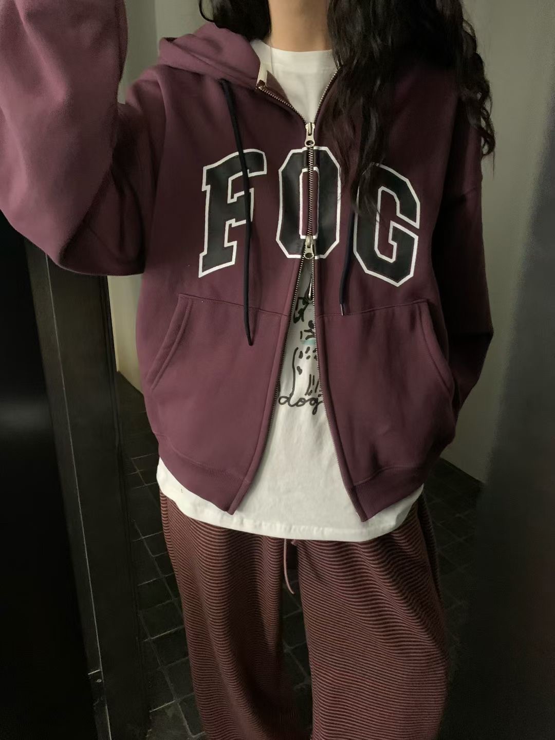 FEVER韓國直郵㊣女士新款時尚推薦真品休閑職業夾克連帽拉鏈衫FEVER夾克圖色3