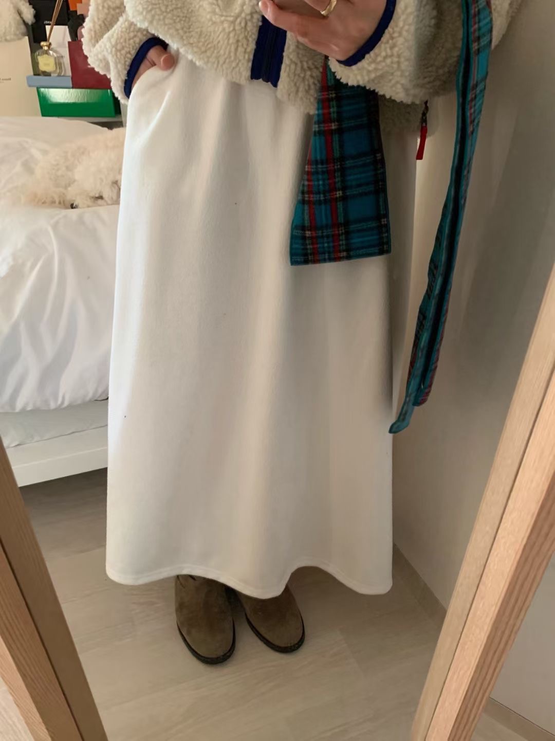 FEVER韓國代購㊣女裝新品推薦熱賣職業休閑人氣25秋冬長裙羊毛FEVER長裙