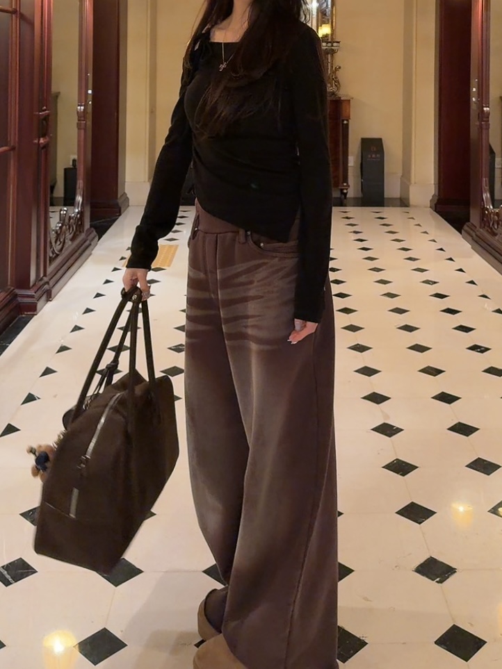 PALETTE-Q韓國直郵㊣女裝新品人氣時尚休閑休閑褲加絨抓絨PALETTE-Q休閑褲