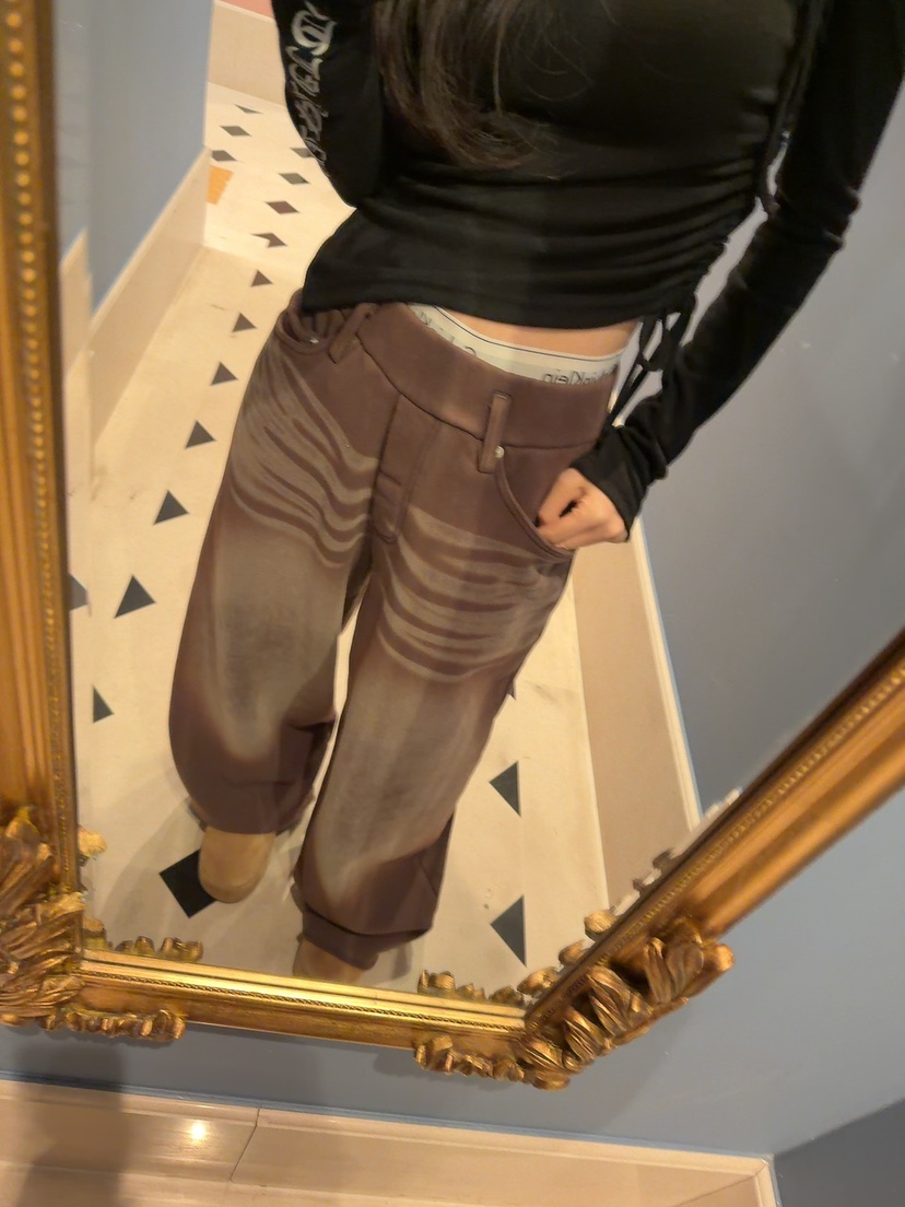 PALETTE-Q韓國直郵㊣女裝新品人氣時尚休閑休閑褲加絨抓絨PALETTE-Q休閑褲