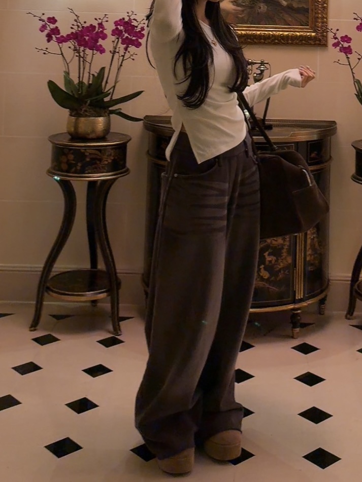 PALETTE-Q韓國直郵㊣女裝新品人氣時尚休閑休閑褲加絨抓絨PALETTE-Q休閑褲