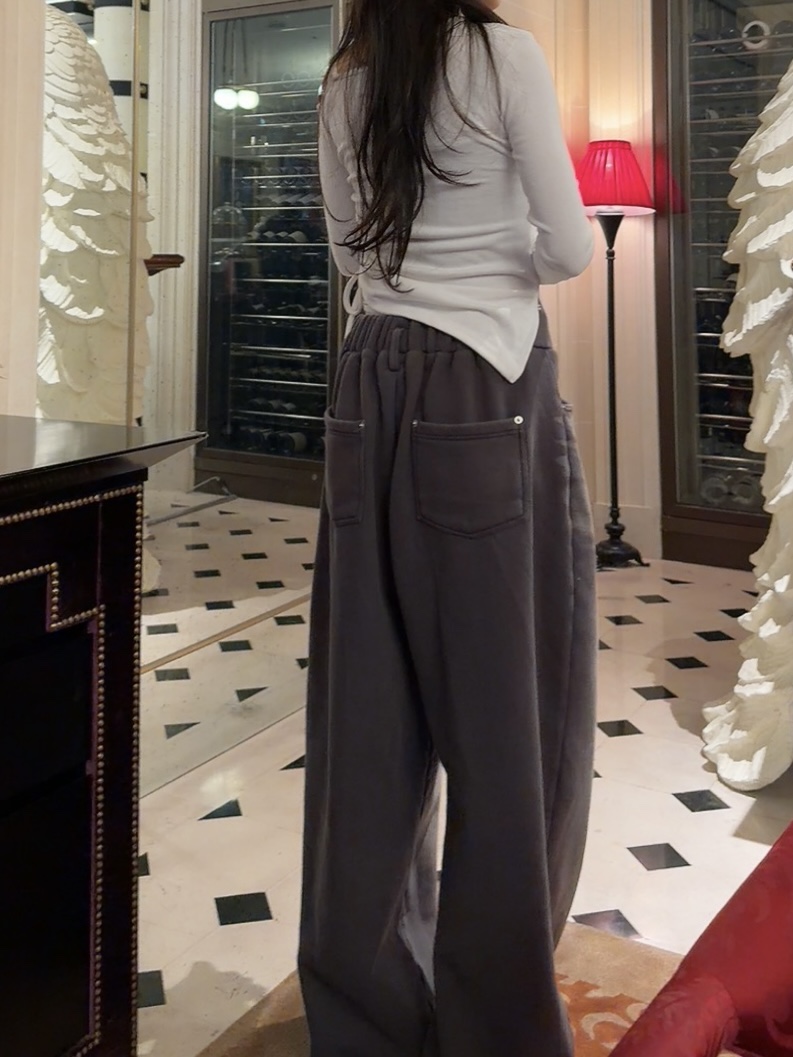 PALETTE-Q韓國直郵㊣女裝新品人氣時尚休閑休閑褲加絨抓絨PALETTE-Q休閑褲