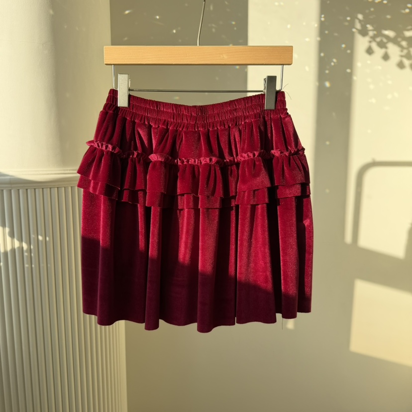 PALETTE-Q韓國直郵㊣女士新品休閑人氣職業25秋冬裙褲褶裥絲絨PALETTE-Q裙褲