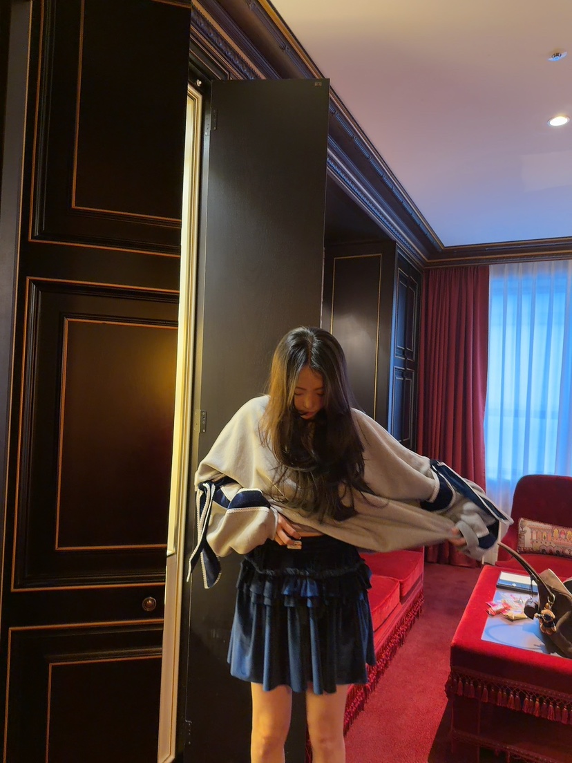 PALETTE-Q韓國直郵㊣女士新品休閑人氣職業25秋冬裙褲褶裥絲絨PALETTE-Q裙褲