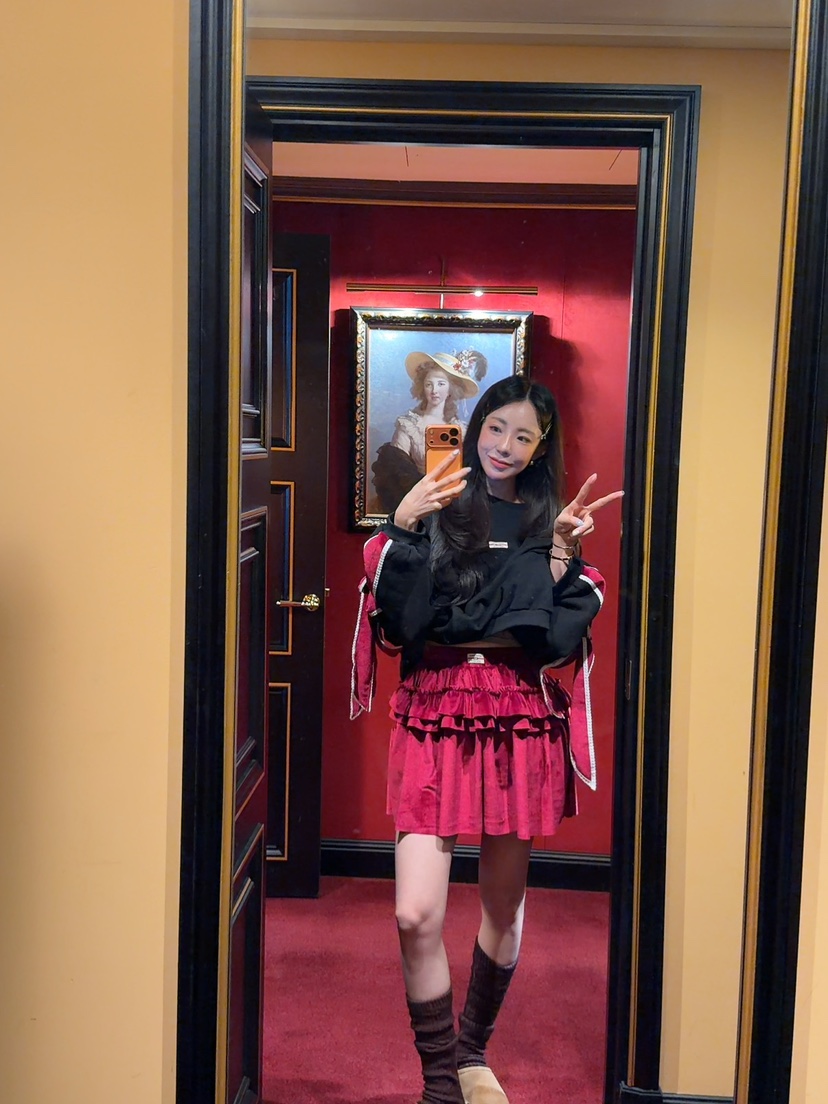 PALETTE-Q韓國直郵㊣女士新品休閑人氣職業25秋冬裙褲褶裥絲絨PALETTE-Q裙褲