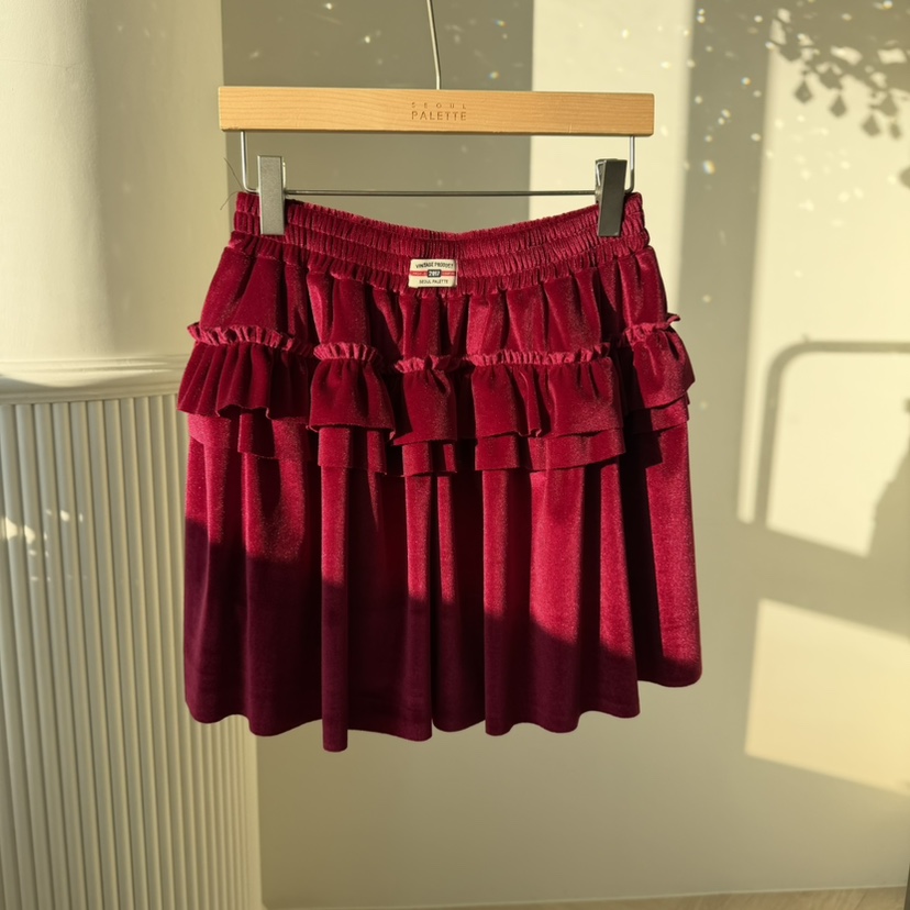 PALETTE-Q韓國直郵㊣女士新品休閑人氣職業25秋冬裙褲褶裥絲絨PALETTE-Q裙褲圖色2