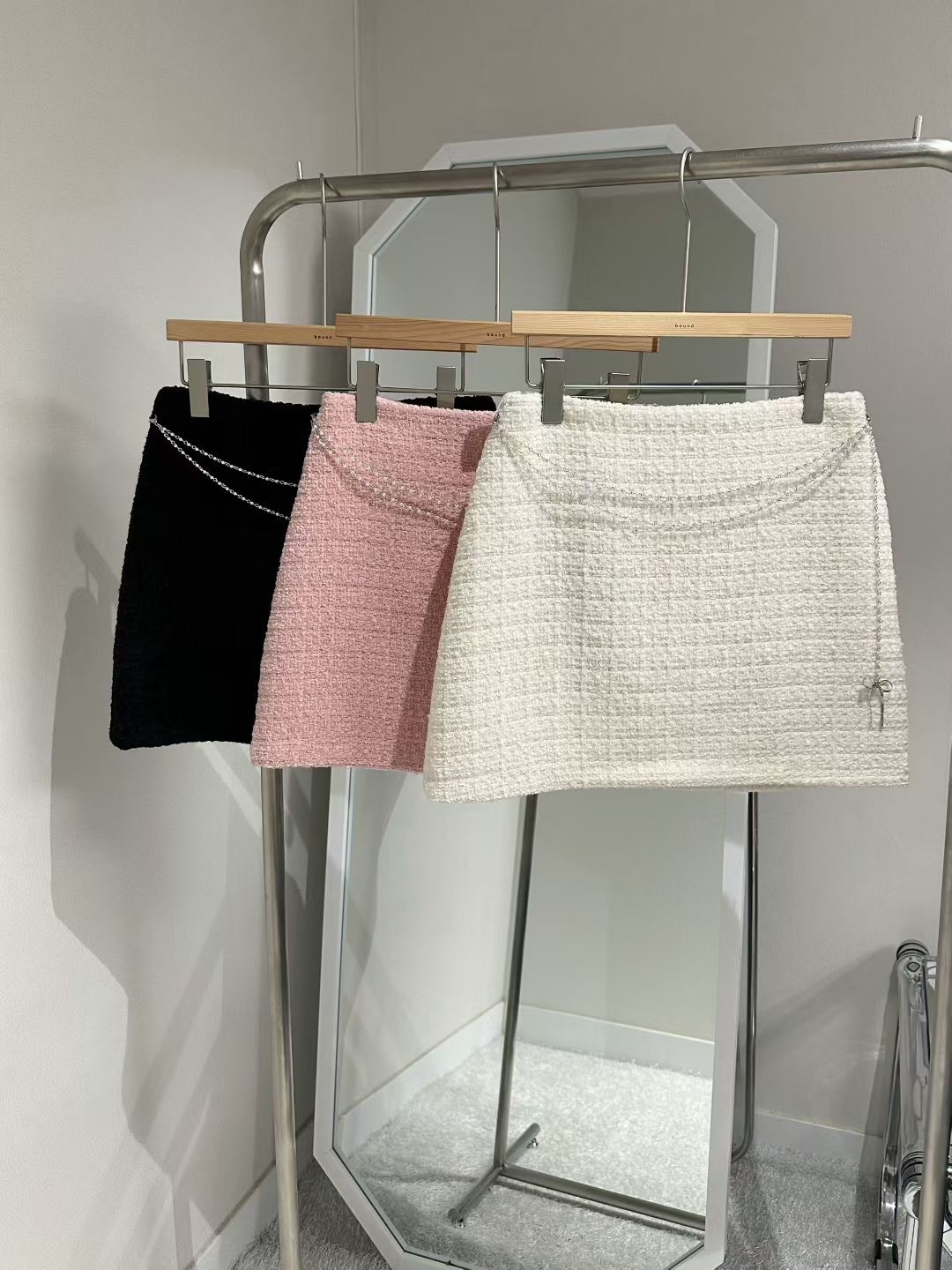 BOUND東大門㊣直郵女裝新款25秋冬時尚熱賣休閑真品短裙腰帶BOUND短裙