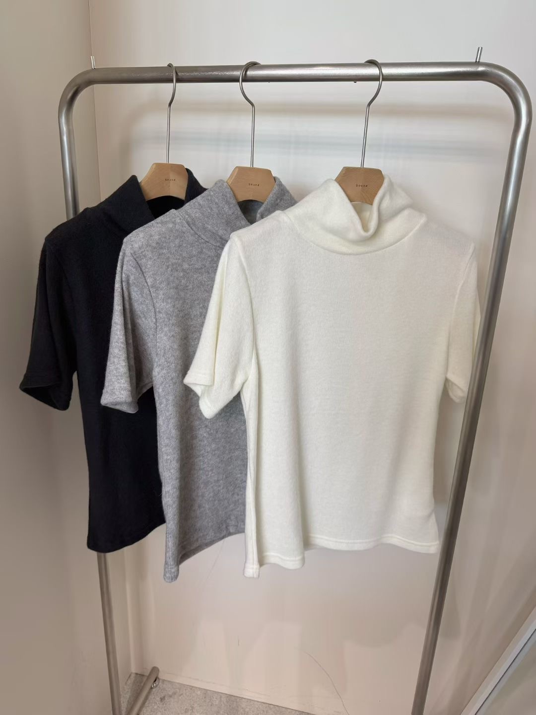 BOUND東大門㊣實拍女裝新品推薦熱賣人氣時尚T恤安哥拉高領BOUNDT恤