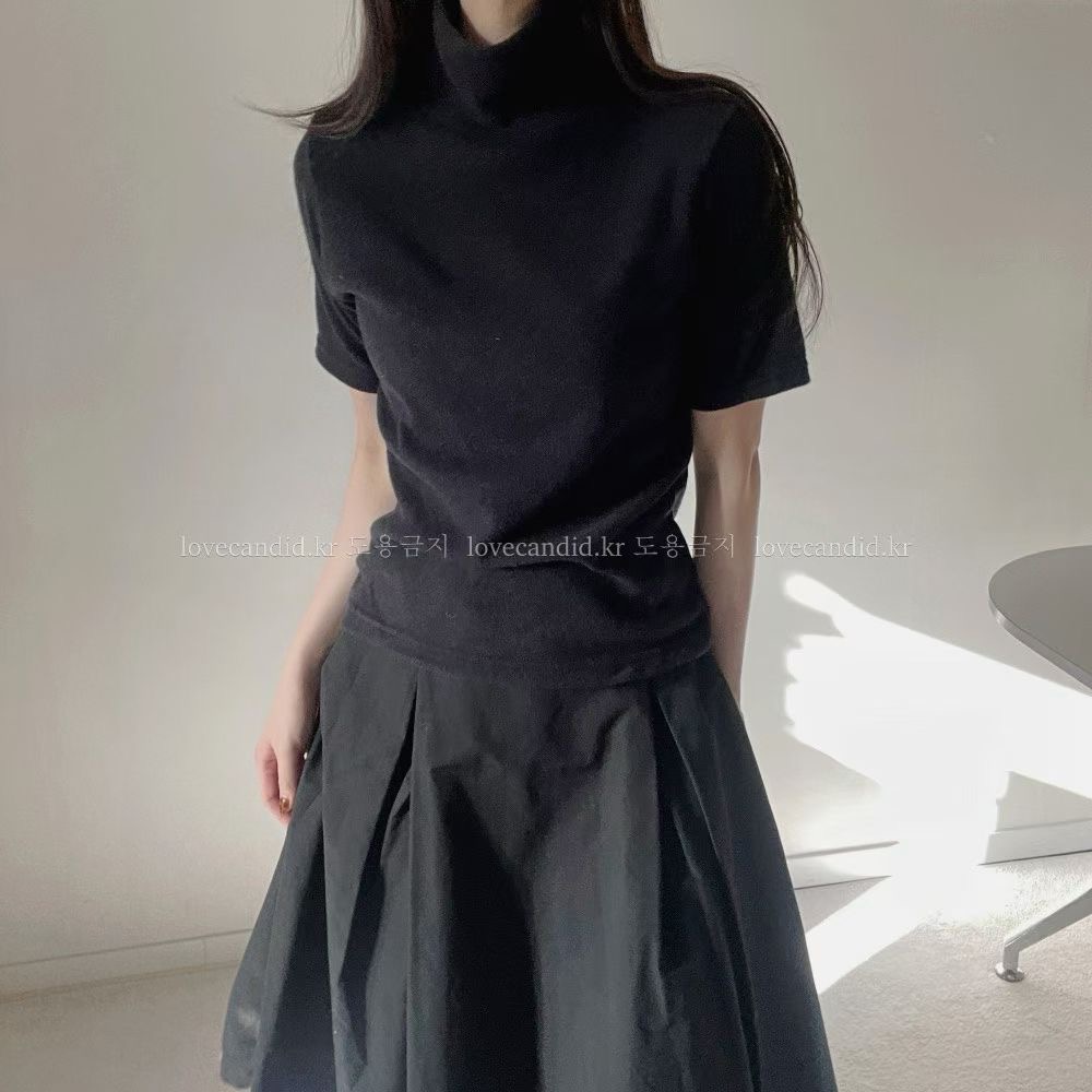 BOUND東大門㊣實拍女裝新品推薦熱賣人氣時尚T恤安哥拉高領BOUNDT恤圖色3