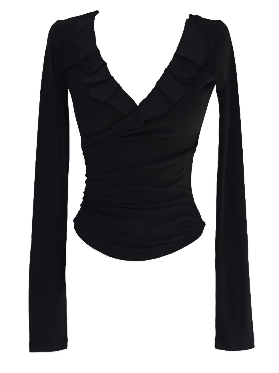 MEILLEUR東大門㊣實拍女裝新品推薦真品職業長袖T恤雪紡褶皺MEILLEUR長袖T恤圖色1