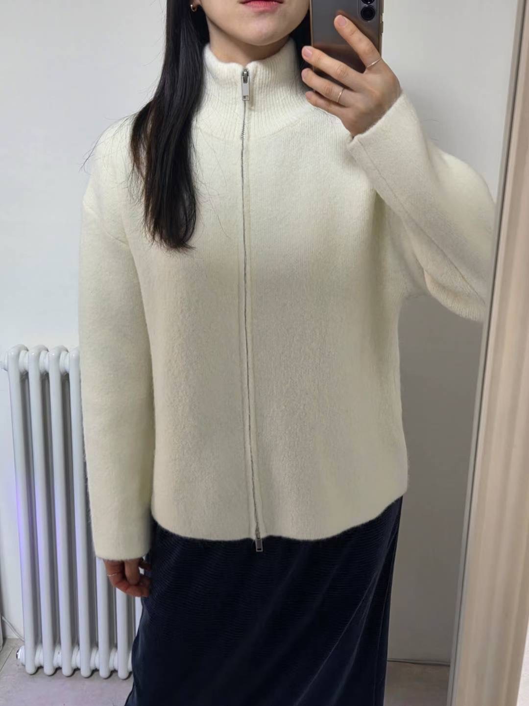 ONEMORETHING東大門㊣直郵女裝新品職業熱賣休閑針織衫拉鏈ONEMORETHING針織衫圖色1