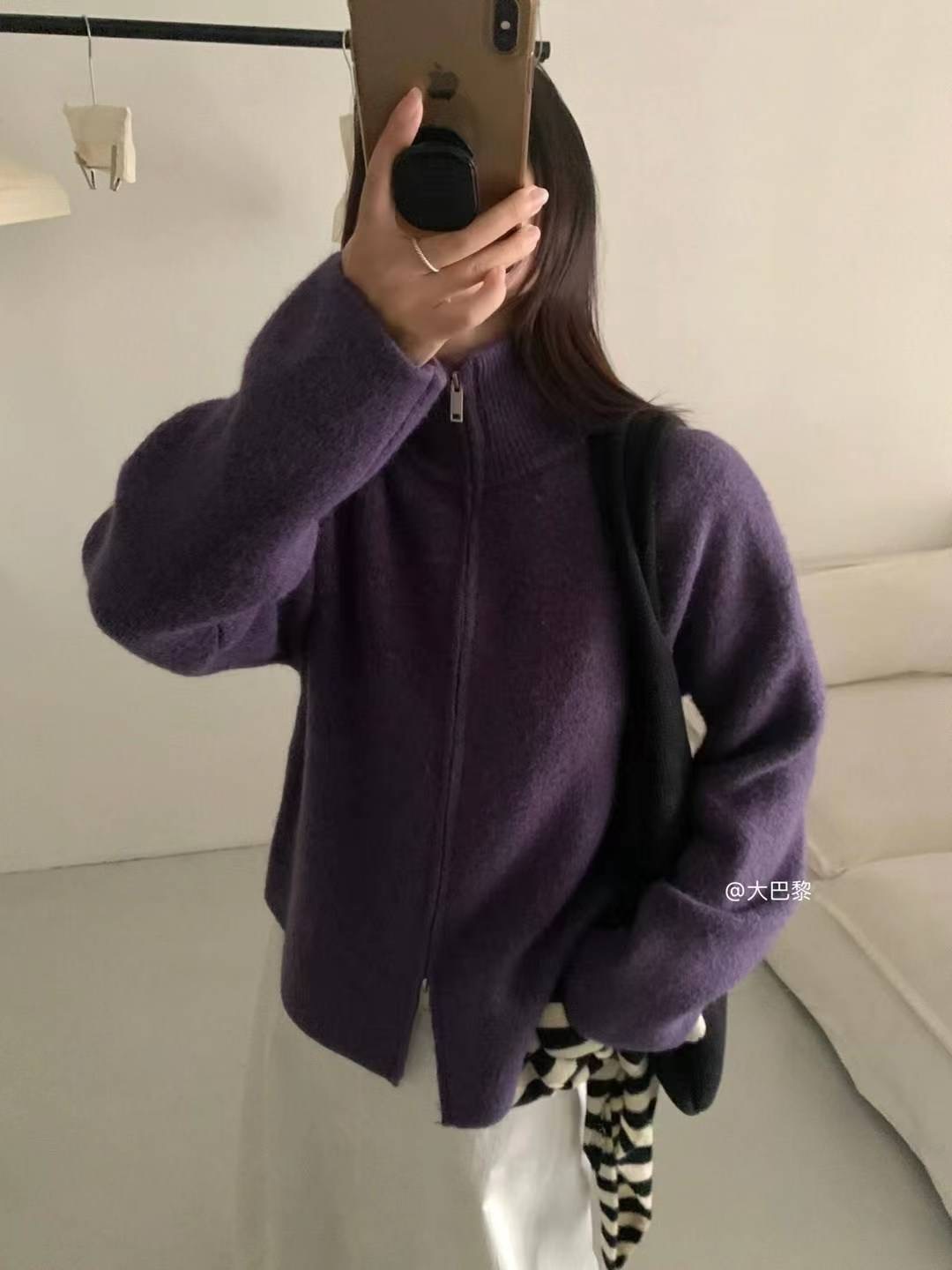 ONEMORETHING東大門㊣直郵女裝新品職業熱賣休閑針織衫拉鏈ONEMORETHING針織衫圖色2