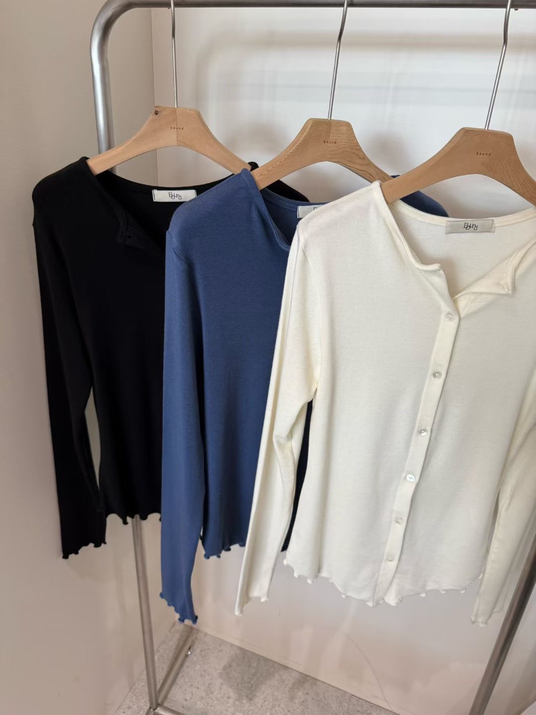 BOUND東大門㊣代購女裝新款時尚休閑25秋冬熱賣真品推薦針織衫BOUND針織衫圖色3左三色