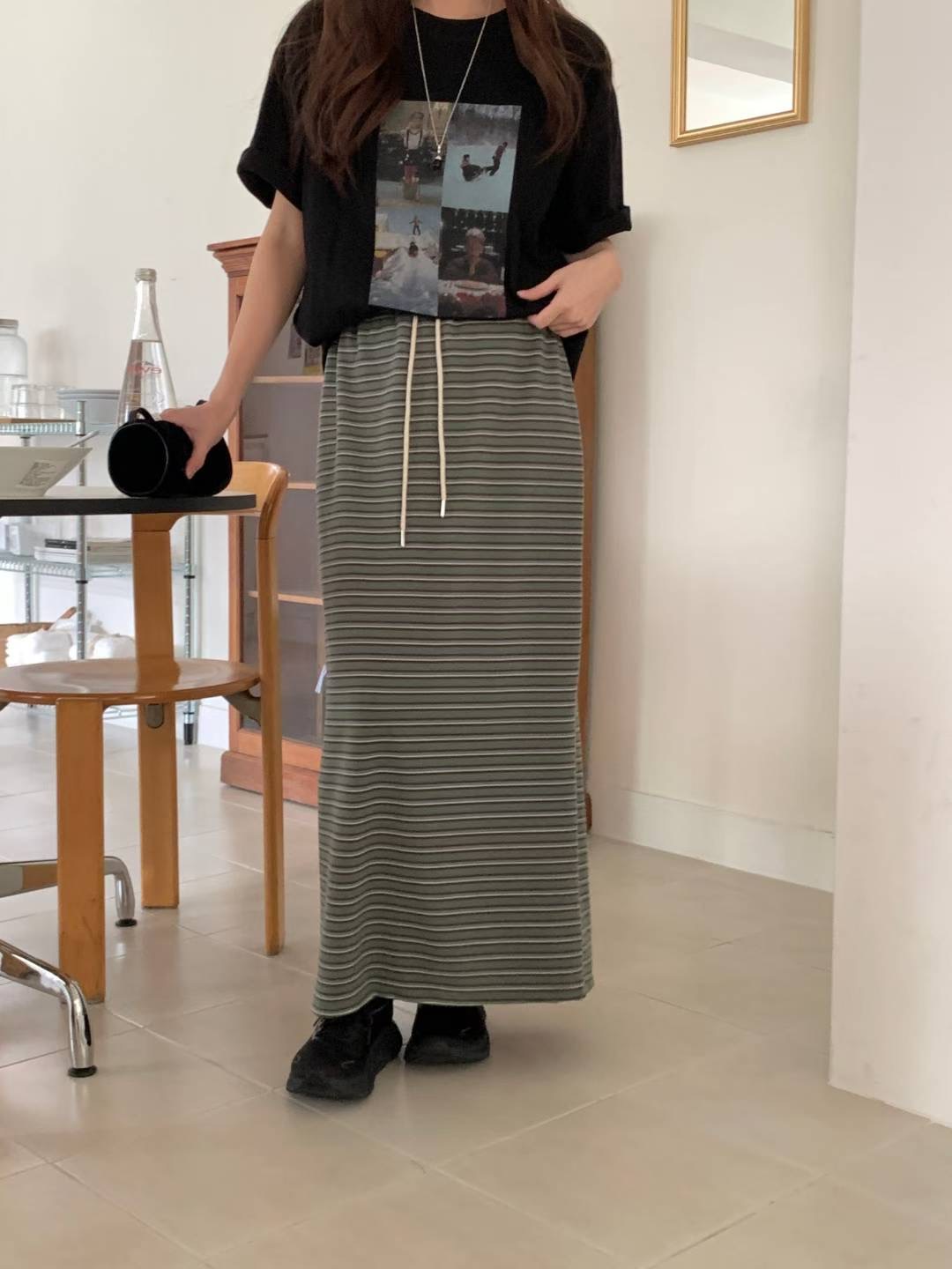 ONEMORETHING東大門㊣代購女裝新品熱賣推薦休閑25秋冬長裙ONEMORETHING長裙圖色1