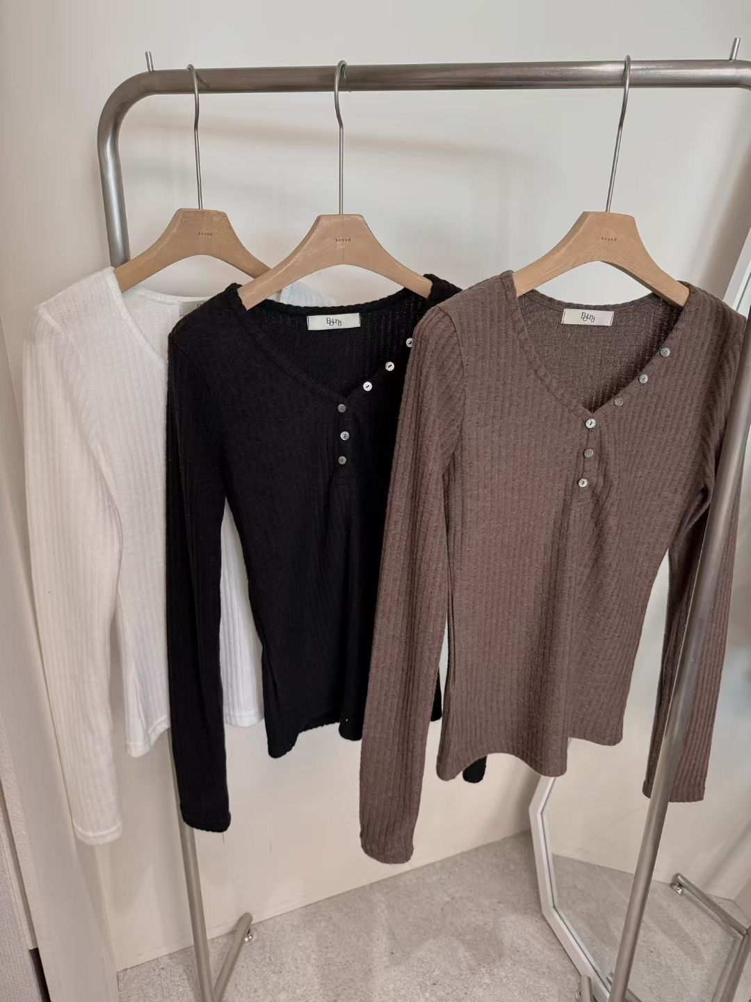 BOUND東大門㊣代購女裝新款時尚職業休閑真品人氣25秋冬長袖T恤BOUND長袖T恤