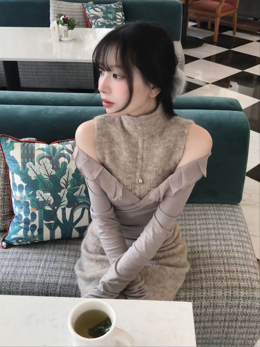 MEILLEUR東大門㊣代購女士新款推薦真品職業長袖T恤雪紡褶皺MEILLEUR長袖T恤