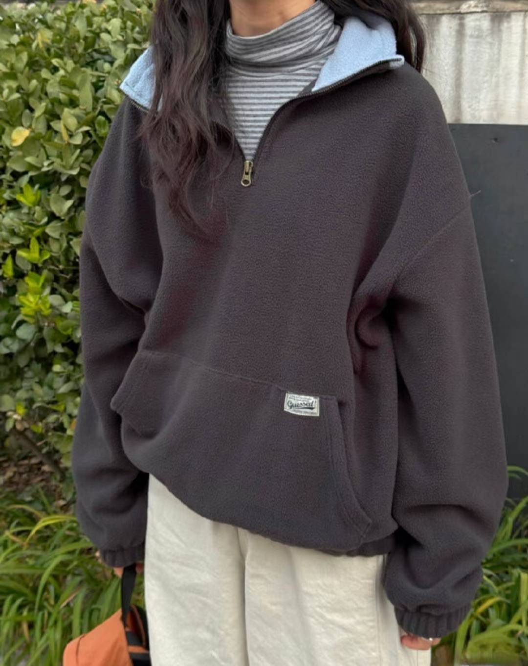 ONEMORETHING韓國直郵㊣女裝新品人氣休閑職業衛衣抓絨拉鏈ONEMORETHING衛衣圖色3