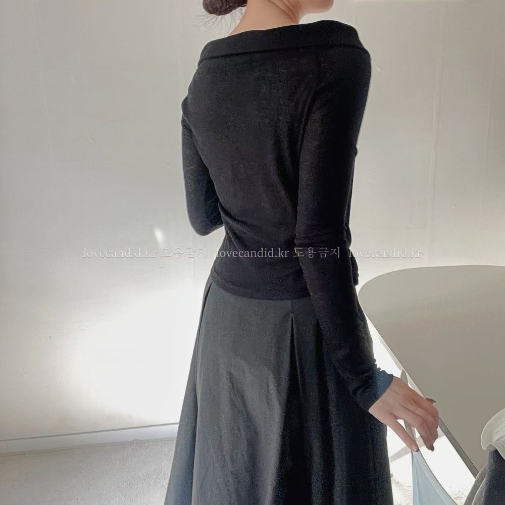 BOUND東大門㊣實拍女裝新品熱賣職業25秋冬人氣真品長袖T恤BOUND長袖T恤