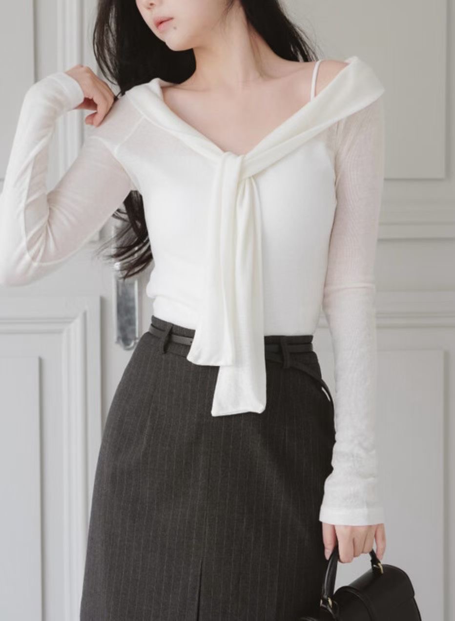 BOUND東大門㊣實拍女裝新品熱賣職業25秋冬人氣真品長袖T恤BOUND長袖T恤圖色1