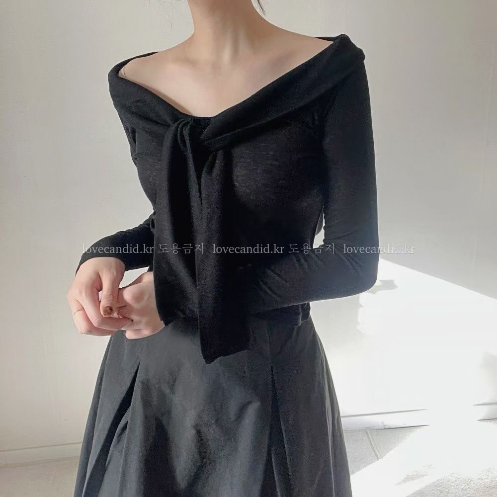 BOUND東大門㊣實拍女裝新品熱賣職業25秋冬人氣真品長袖T恤BOUND長袖T恤圖色3